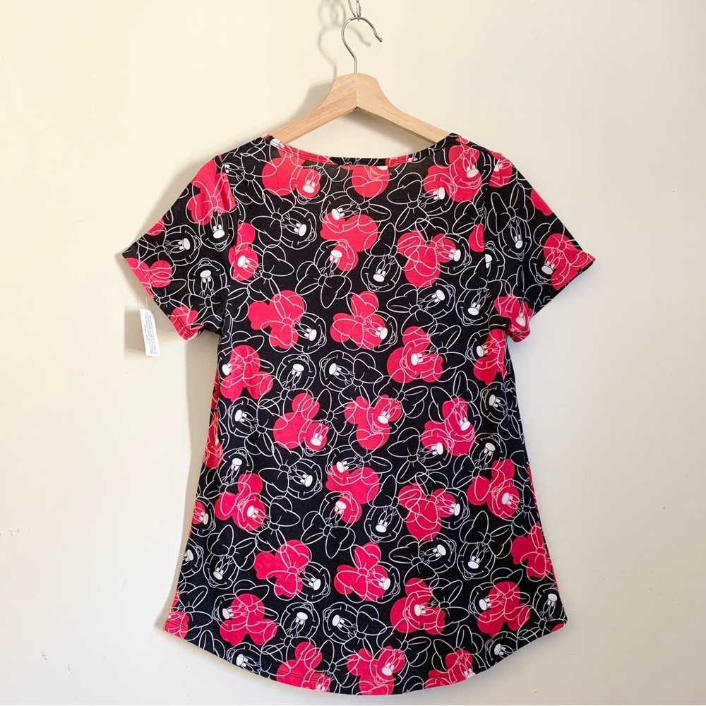 LulaRoe Black Red Minnie Mouse Short Sleeves Tee US Small - Picture 6 of 6